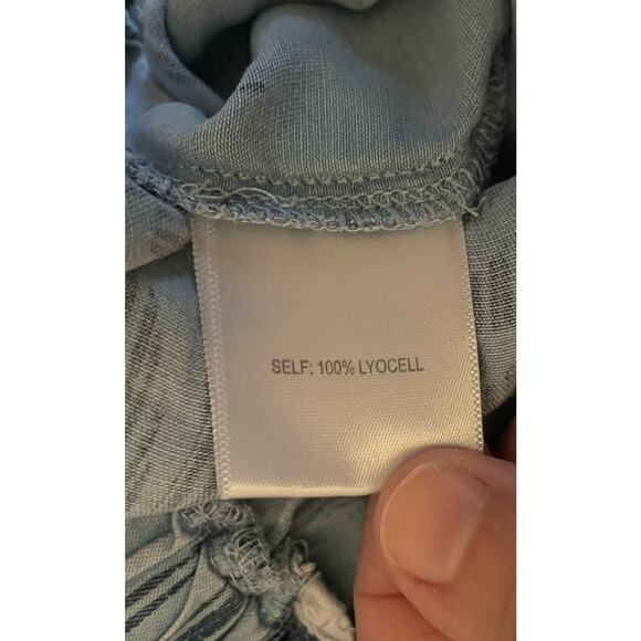 Jane & Delancey Wide Leg Pants Womens 2XL Boho Tropical Chambrayl Resort Casual - Picture 7 of 11